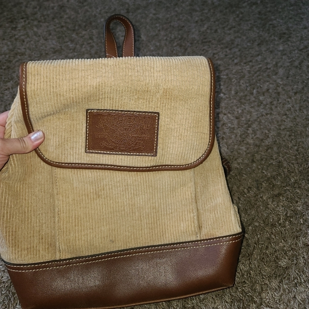 Vintage American Living Corduroy mini backpack tan